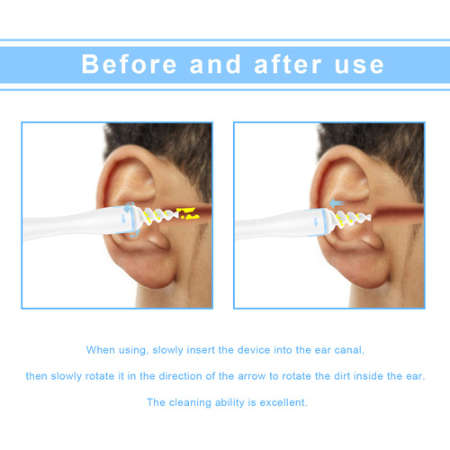 Ear scoop rotating spiral ear cleaner ear cleaner silicone ear picker 360 degree cross-border Amazon new