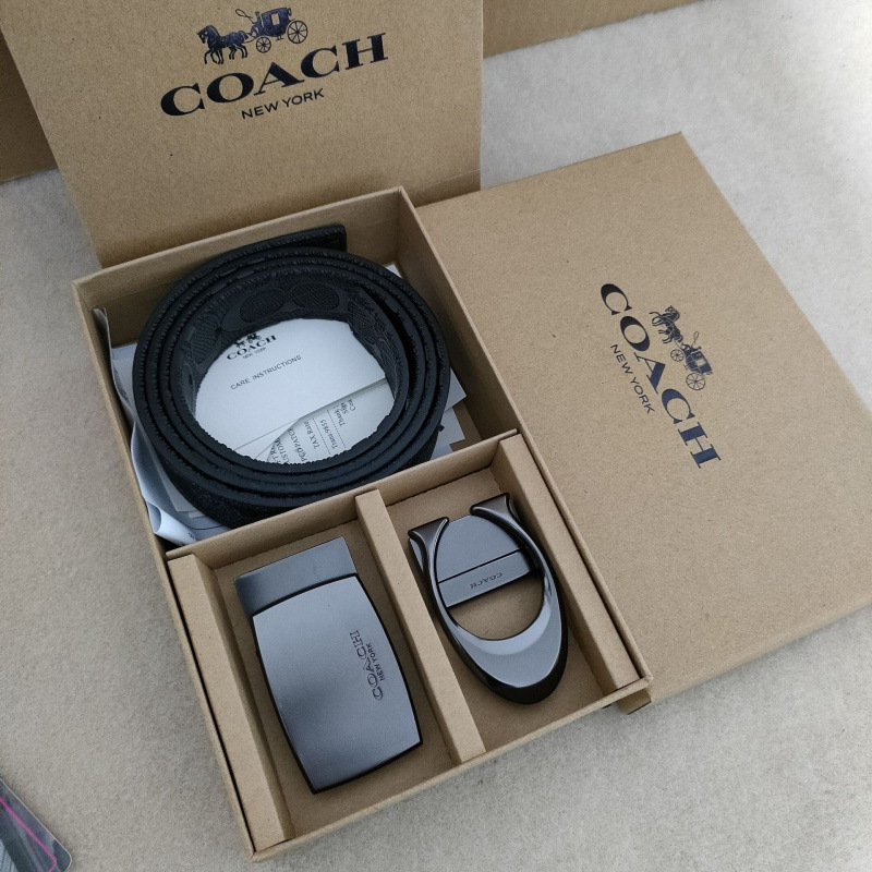 新しいメンズベルト Koujia ピンバックル自動バックル両面エンボス牛革ベルトギフトボックスセットダブルバックルドロップシッピング|undefined