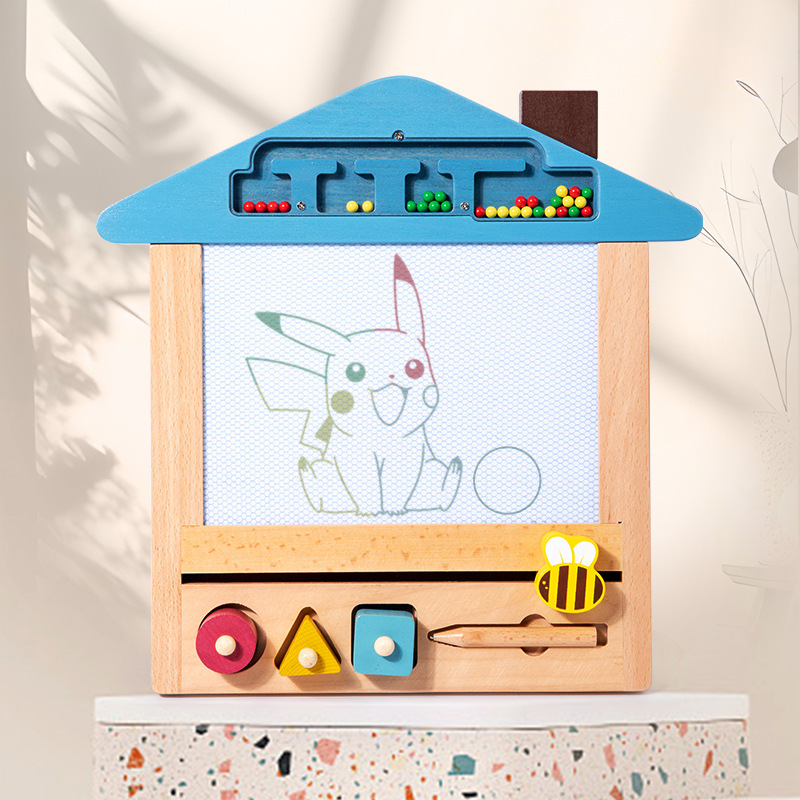 Children's Wooden Doodle Hand Drawn Drawing Board Magnetic