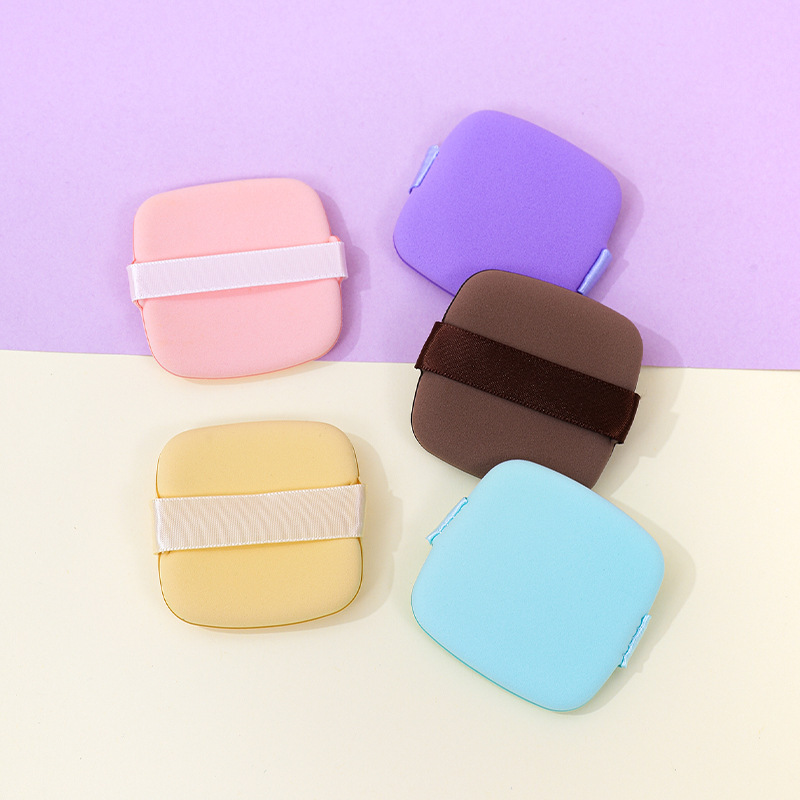 No coma polvo, polvo súper suave, seco y húmedo, base líquida, galletas cuadradas, esponja de maquillaje, cojín de aire de doble cara, borla de mantequilla