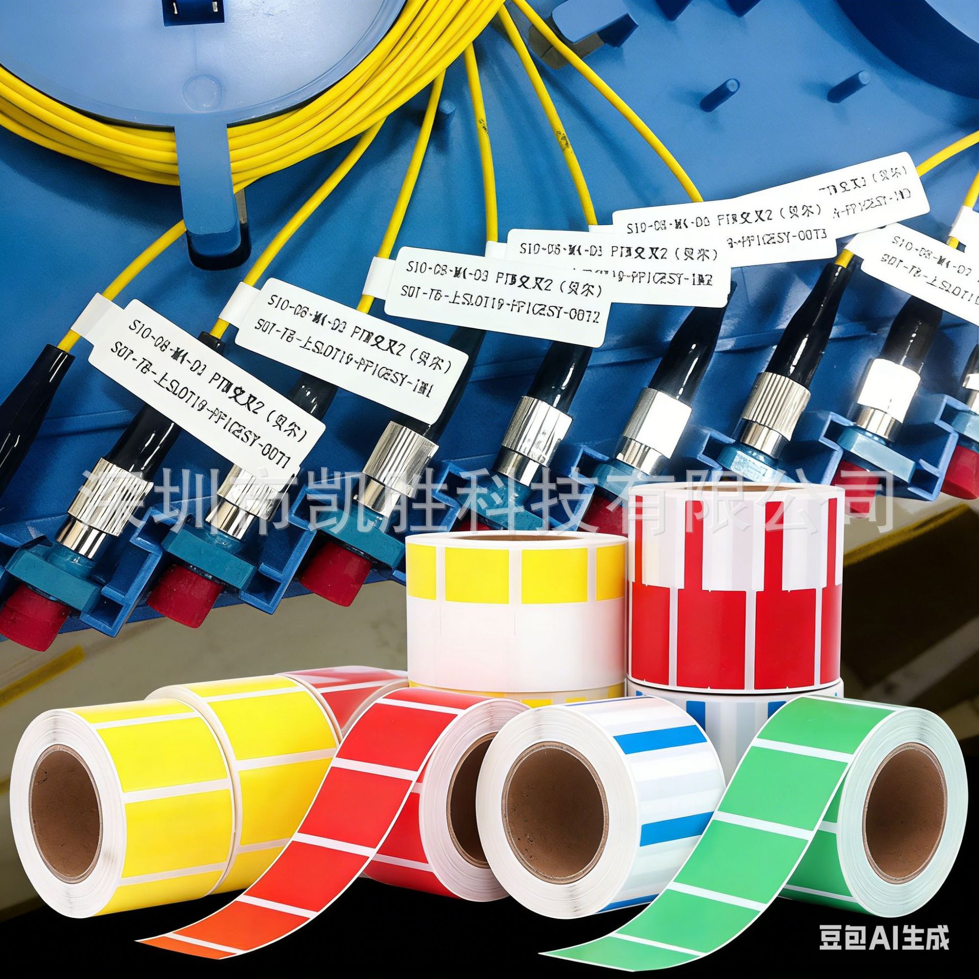 电缆线标签耐高温防水网线标识线标不干胶贴纸定制流水号包装背胶