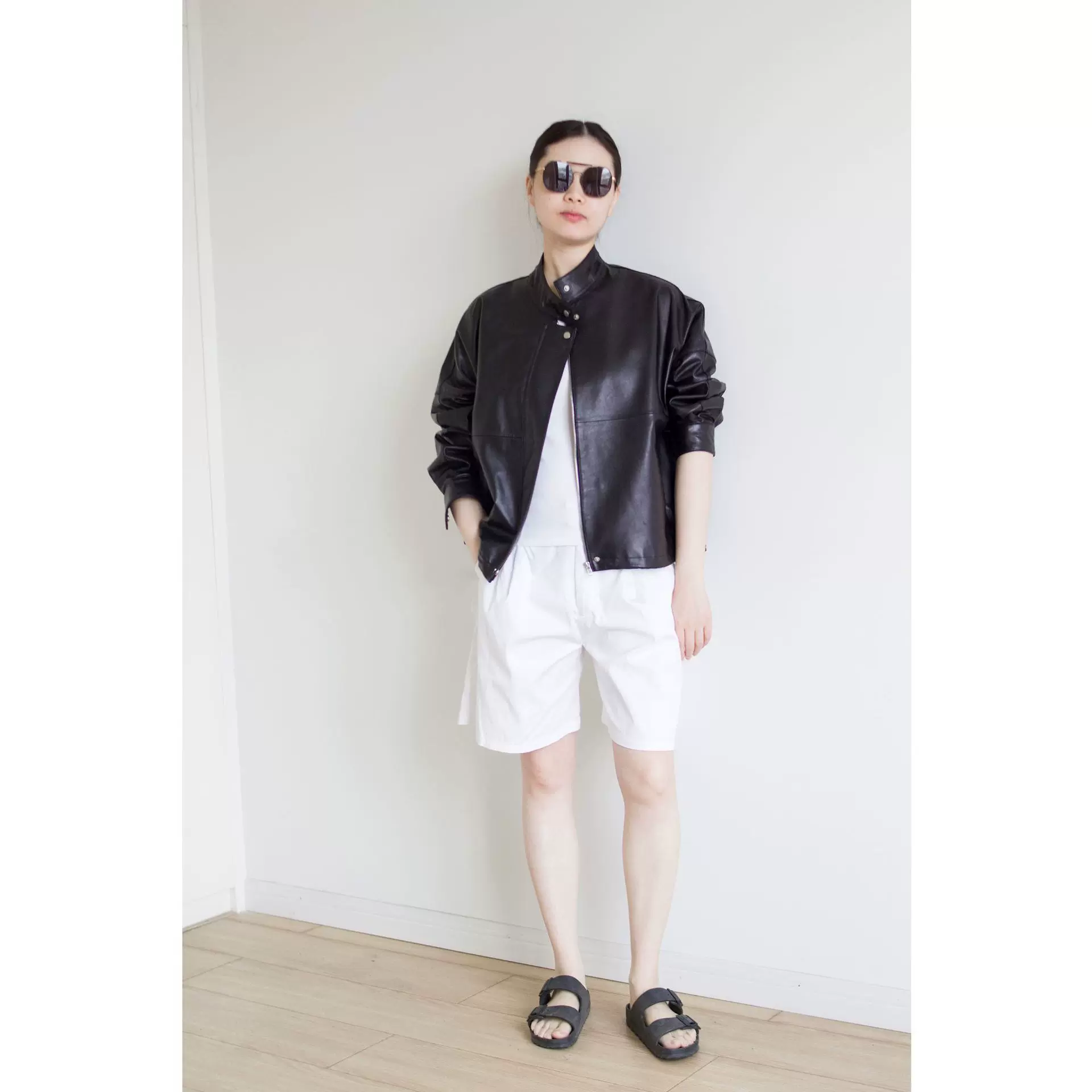 2025新款真皮皮衣 女式飞行机车夹克绵羊皮衣短款宽松上衣外套