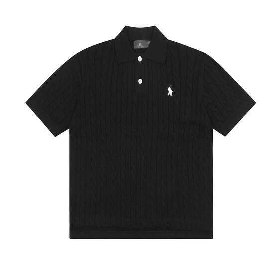 SS Sweep RL Ruff Pony Embroidered POLO Short-sleeved Knitted Shirt with Small Twist Lops Simple T-shirt Top for Women