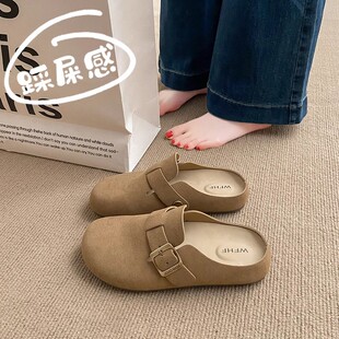 Birkenstock Slippers for Women 2025 New Summer Style Pregnant Women Wear Slip-On Soft-Soled Loose Toe Half-Croc Shoes