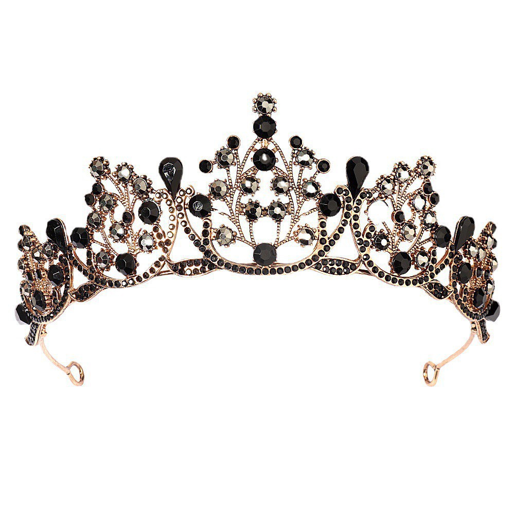 Children's hair accessories cross-border crown simple princess rhinestone headband electroplating catwalk crown headband foreign trade direct supply_voghion.com