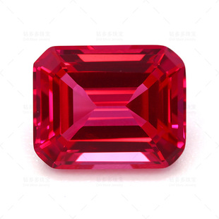 Factory Wholesale Gem Beads Color Emerald Cut 4.17CT Lab Grow Ruby