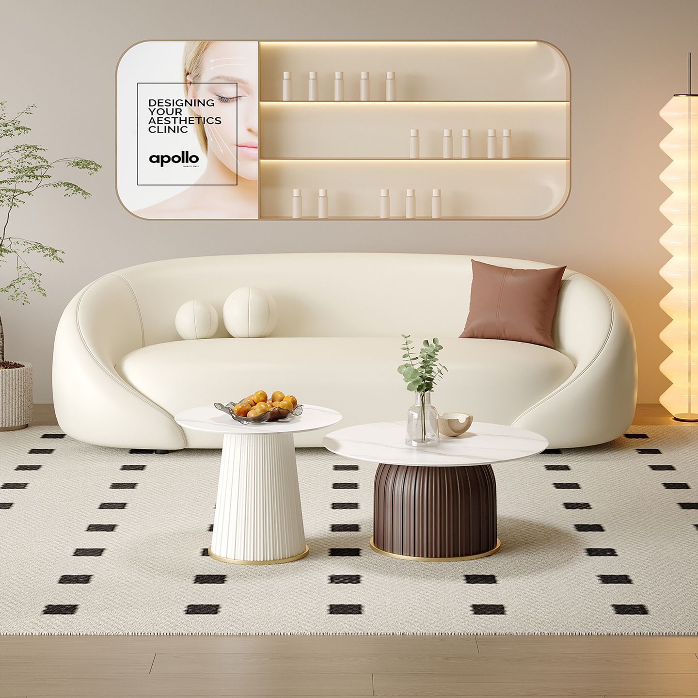 Sofá de tres personas de estilo crema de casa pequeña red de lujo ligero balcón mesa de té combinación de salón de belleza sala de descanso de recepción negociación