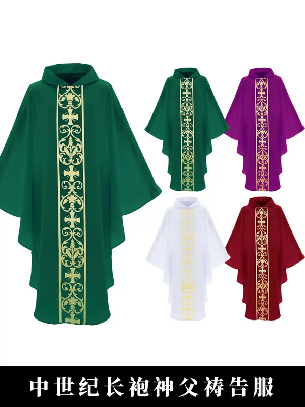 Medieval priest prayer clothes, monk clothes, Muslim robes, cloaks, printed cloaks, cosplay priest clothes
