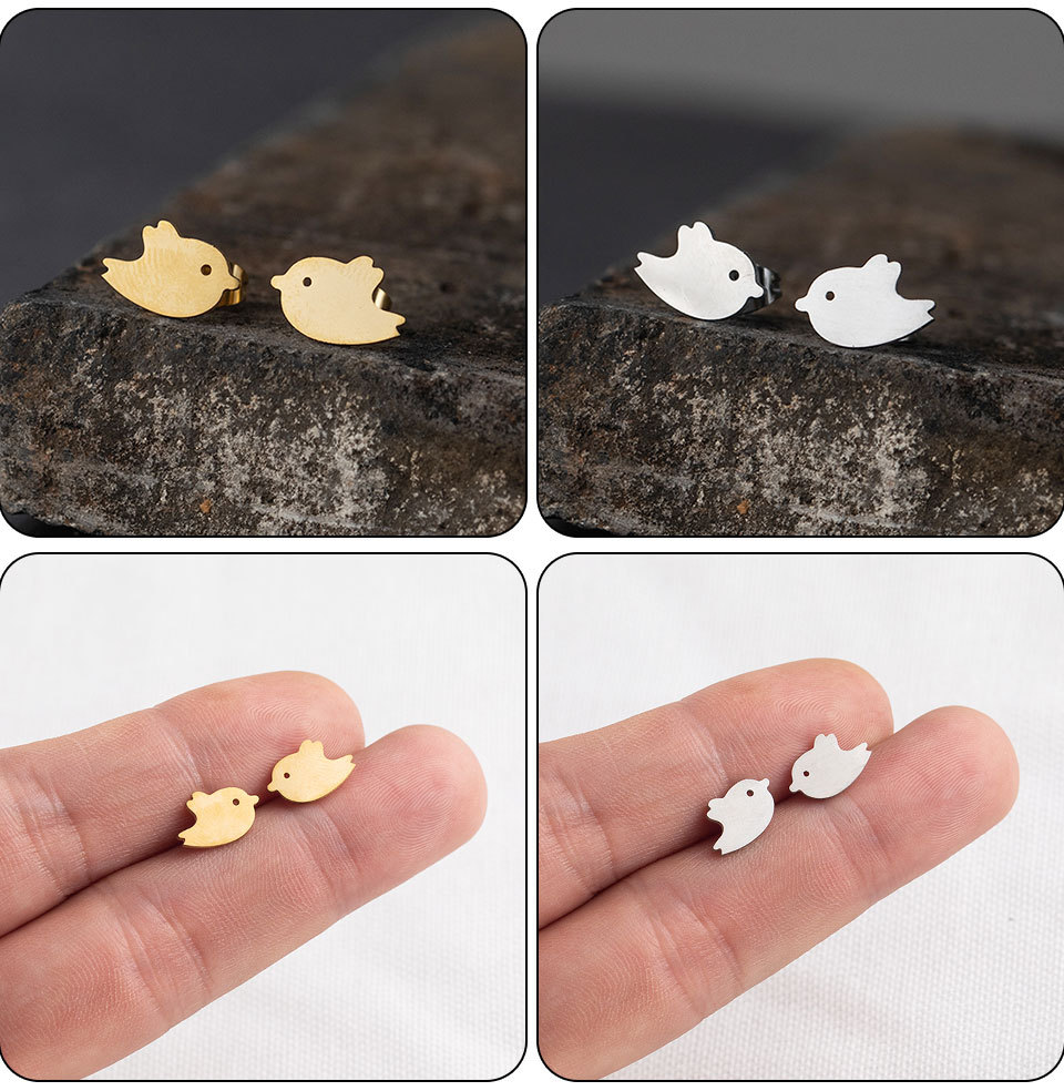 Cartoon Style Plating Stainless Steel No Inlaid Earrings Ear Studs display picture 10