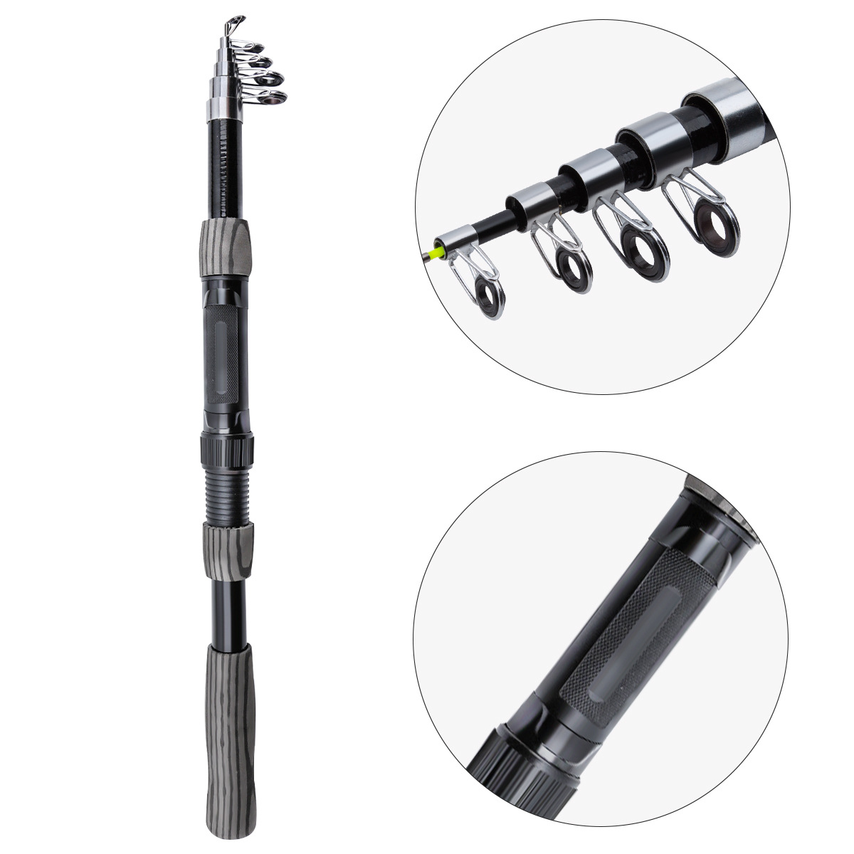 A package of a one-piece casting rod with a straight handle, fiberglass, long-range casting, for fishing tackle, manufacturer for cross-border wholesale.