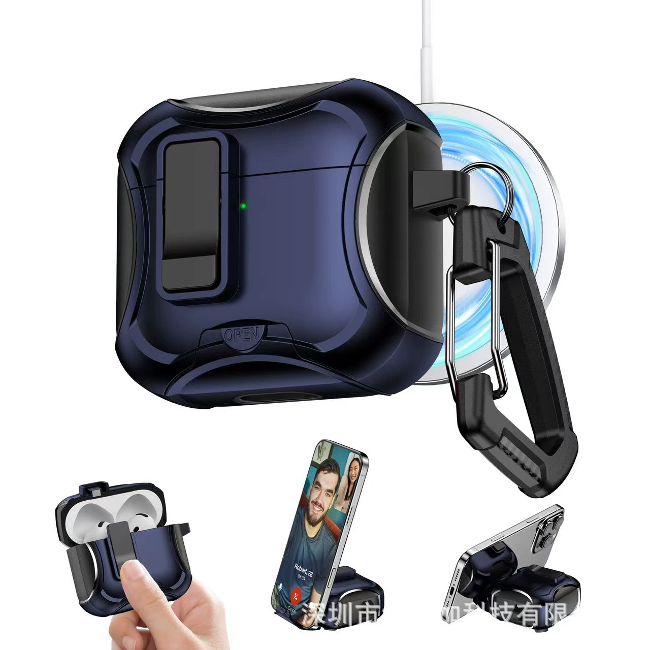 Защитный чехол (совместимый с Apple) Tubing Pro — компактная крышка для наушников с зажимом и держателем, несколько моделей