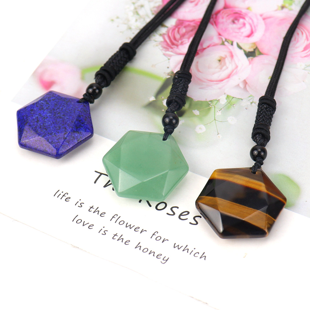 Fashion Hexagram Crystal Plating Pendant Necklace 1 Piece