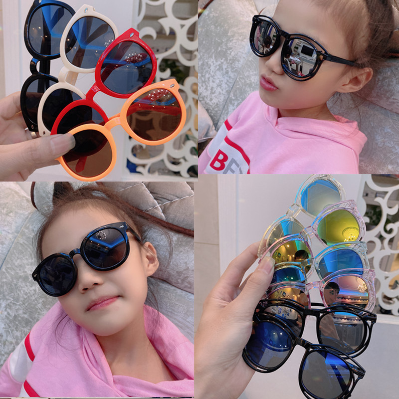 18g Weight Full Frame Glasses Structure Sunglasses Classification Simple Style Round PC UV400 Protection Round Frame Full Frame Kids Sunglasses