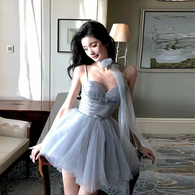 Балетное платье с сетчатыми подтяжками для женщин, летний дизайн, платье-пачка для дня рождения, юбка-пачка для женщин