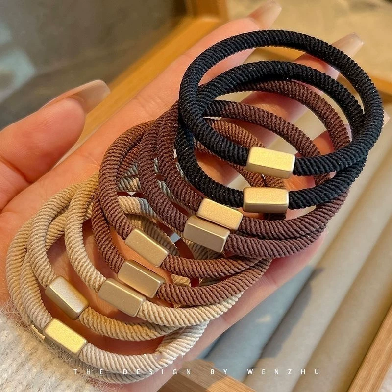 Высокоэластичная Толстая резинка Женская веревка для волос головной убор модная прочная темпераментная резинка для волос с конским хвостом не повреждает веревку для волос