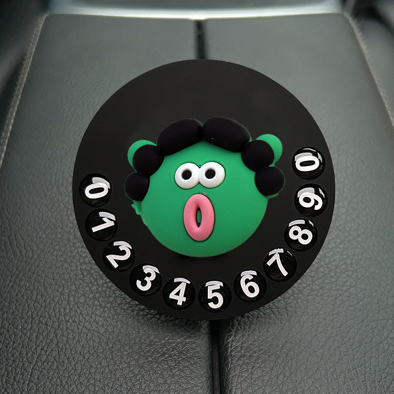 Tarjeta de estacionamiento temporal de dibujos animados de automóvil, matrícula de desplazamiento de automóvil privado de alta calidad creativa y linda, número de teléfono de automóvil móvil