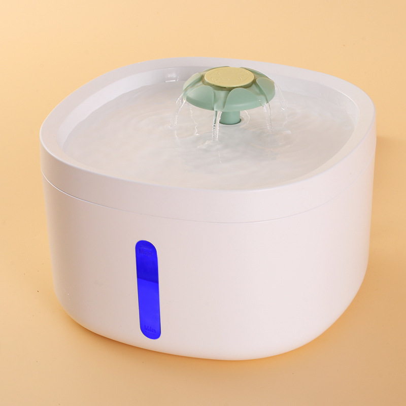 Dispensador automático de agua para gatos, apagado automático cuando falta agua, enchufe de ciclo de combustión anti-seco, dispensador de agua filtrada para mascotas con luz