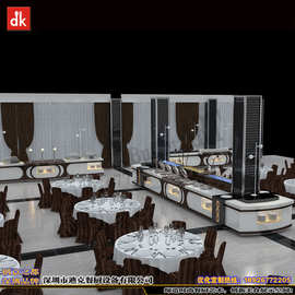 迪克 自助餐台图片尺寸高度　酒店后厨设备烤肉 自助冰池3d模型图