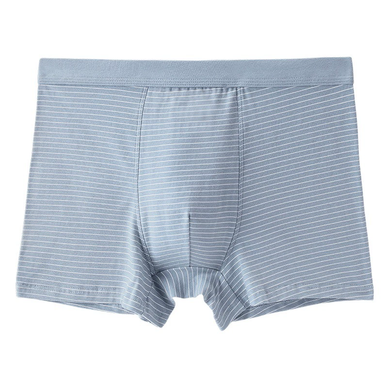 Хлопковое Мужское нижнее белье со средней завышенной талией, свободные дышащие мужские боксеры больших размеров, хлопковые боксеры в полоску с принтом