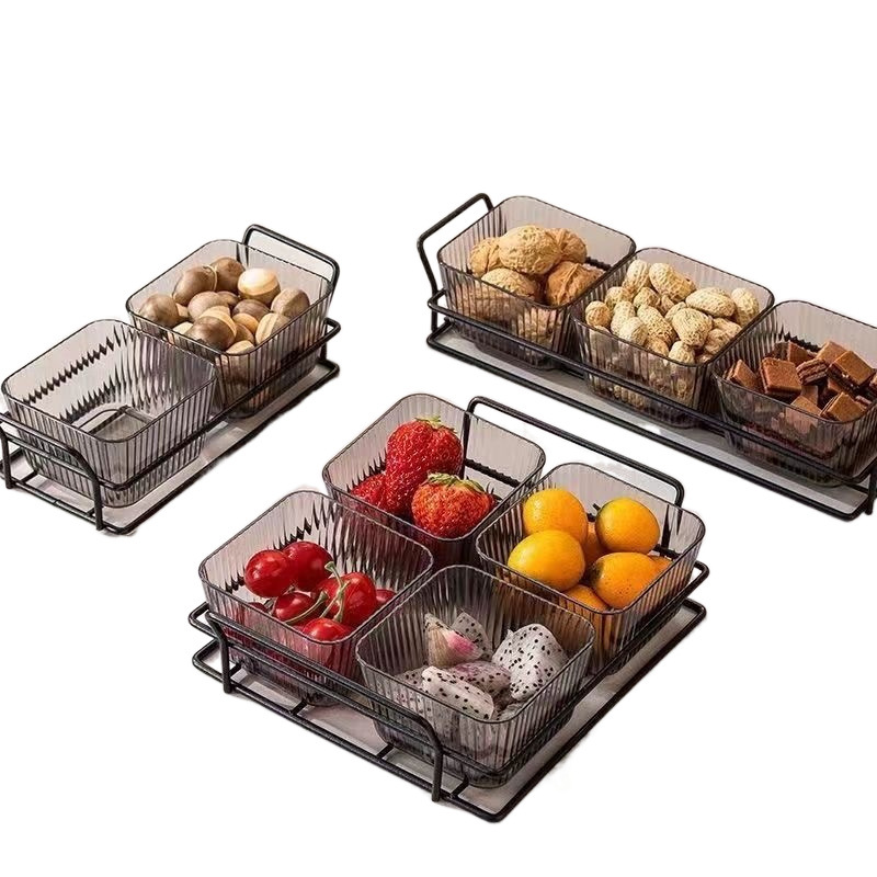 2025 nuevo plato de frutas secas caja de almacenamiento de dulces de sala de estar doméstica plato de frutas de lujo plato de bocadillos de mesa