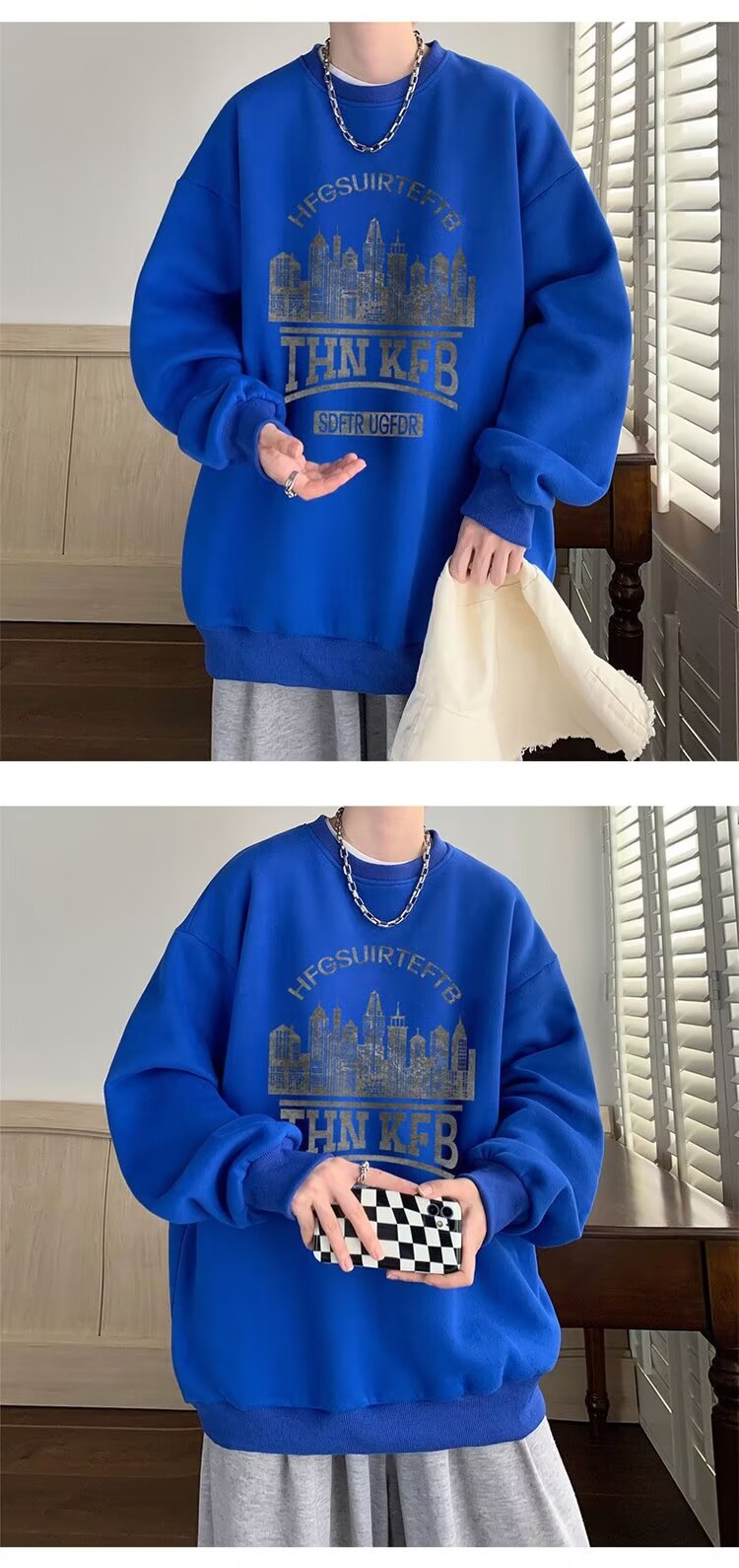 boy Printed Winter Sweatshirt 2024 Spring Autumn Korean New Loose Top Hong Kong Style Trendy Men's Jacket_viptrois.com