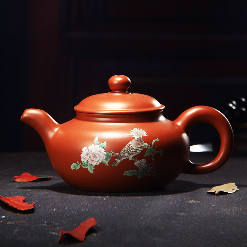 纯全手工彩绘宜兴紫砂茶壶功夫泡茶器功夫茶具家用 300cc西施壶