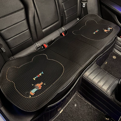 Car Seat Cushion Ice Silk: Seat cushion, seat cover - universal-for-all-seasons-cute-puppy-black-rear-seat-cushion-leaflet-no-specifications