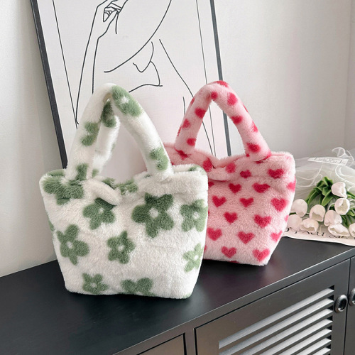 Spring New Fashion Plush Tote Bag Large Capacity Bucket Bag for Women, Supports Bulk Wholesale and Mixed Orders
