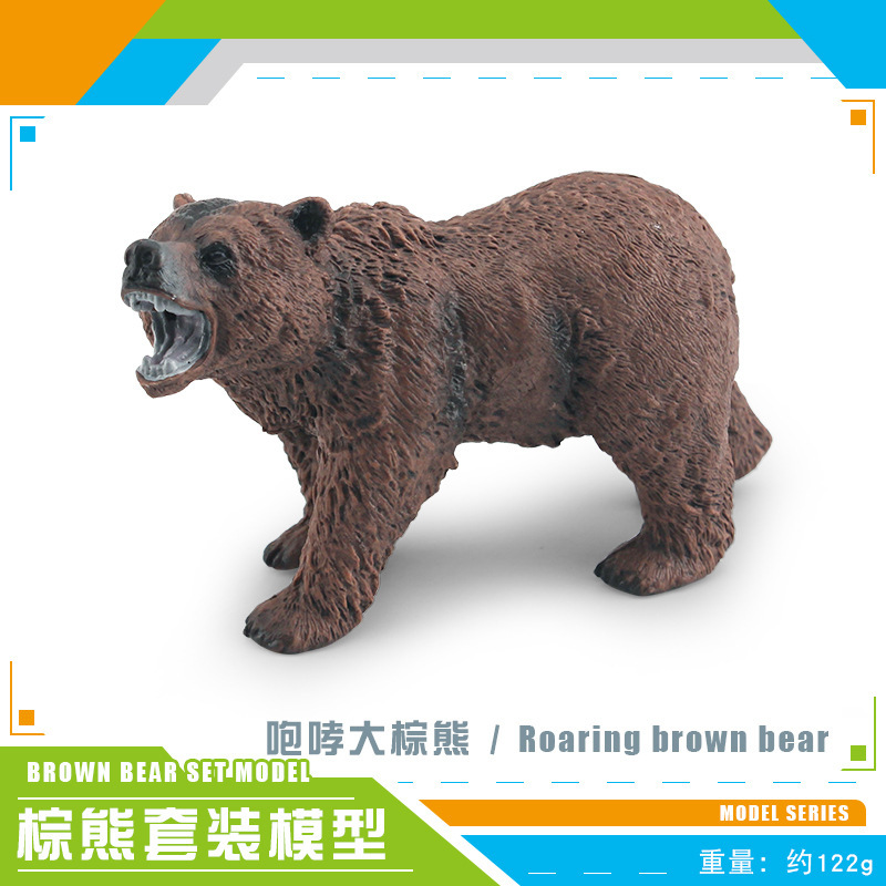 Simulación transfronteriza bosque animal oso pardo modelo cognitivo infantil oso gris caballo oso arena Mesa paisaje decoración adornos estáticos