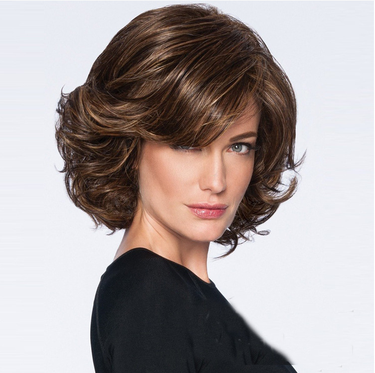 Cross-border Foreign Trade African Black Brown Women's Short Hair Short Curly Fluffy Wig Chemical Fiber Hair Yiwu Factory Cross-border display picture 2