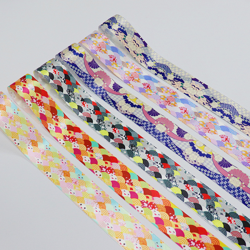 Estilo japonés impreso tocado DIY costilla cinta hecha a mano arco cinta accesorios de ropa cinta