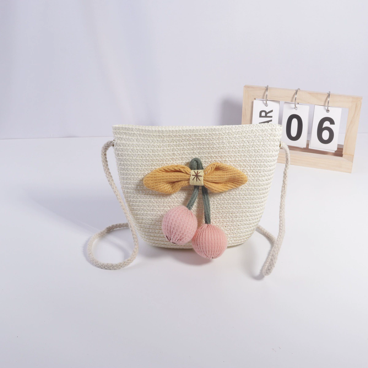 Сумка для телефона, ремешок из соломы, размер 19×15.5 см