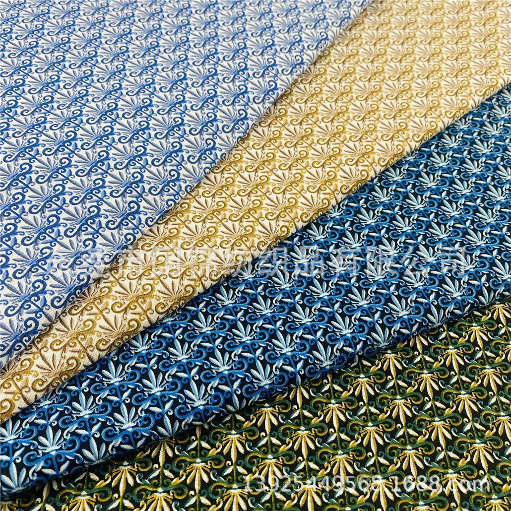 秋季新款印花布 40支平纹棉布印宫廷花 衬衣连衣裙服装面料