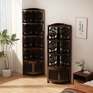 Tea Cabinet Living Room Corner Rack New Chinese Multi-Layer Tea Rack Display Rack Sofa Wall Side Cabinet Tea Table Storage Cabinet
