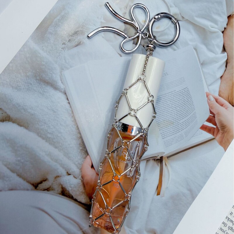 European and American Amazon Gold and Silver Mesh Bag for Hand Cream, Lipstick, Chain Bag Hanger, Unique Bag Chain Keychain