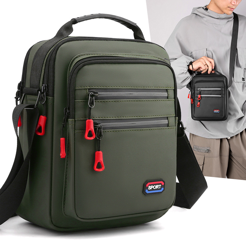 Minimalist trendy fashion outdoor unisex leather waterproof large capacity crossbody bag travel shoulder bag