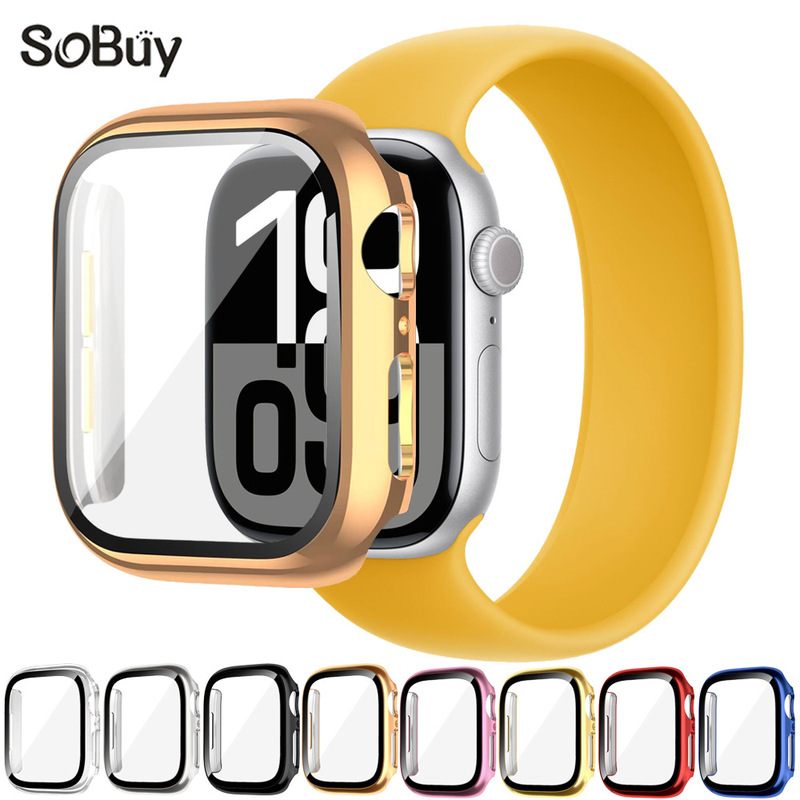 For Apple Watch Case iWatch 10 All-in-One Protective Case Apple Watch9 Tempered Film Electroplated Case