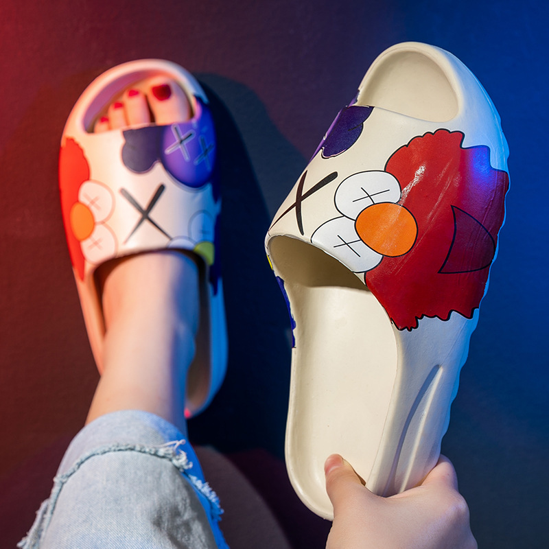 Drooping zapatillas de coco de verano de los hombres casa Baño baño interior casa gruesa inferior exterior desgaste antideslizante zapatillas mujeres