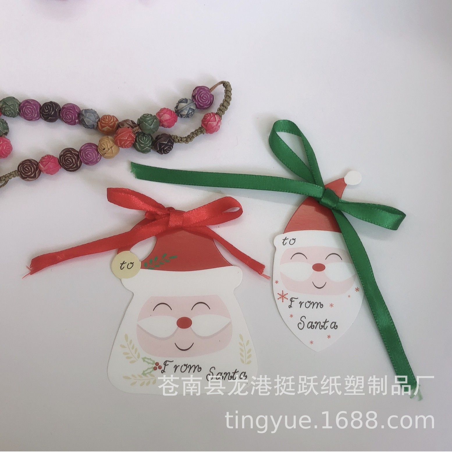 现货 圣诞节主题 圣诞老人头 2款100片 牛皮纸吊牌 亚马逊爆卡片