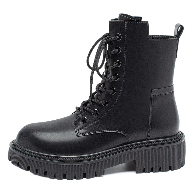 Botas retro Martin de Augu Shiden para mujer, nuevas para otoño e invierno 2025, con suela gruesa y tacón grueso, estilo británico, botas cortas de primavera y otoño, botas individuales.