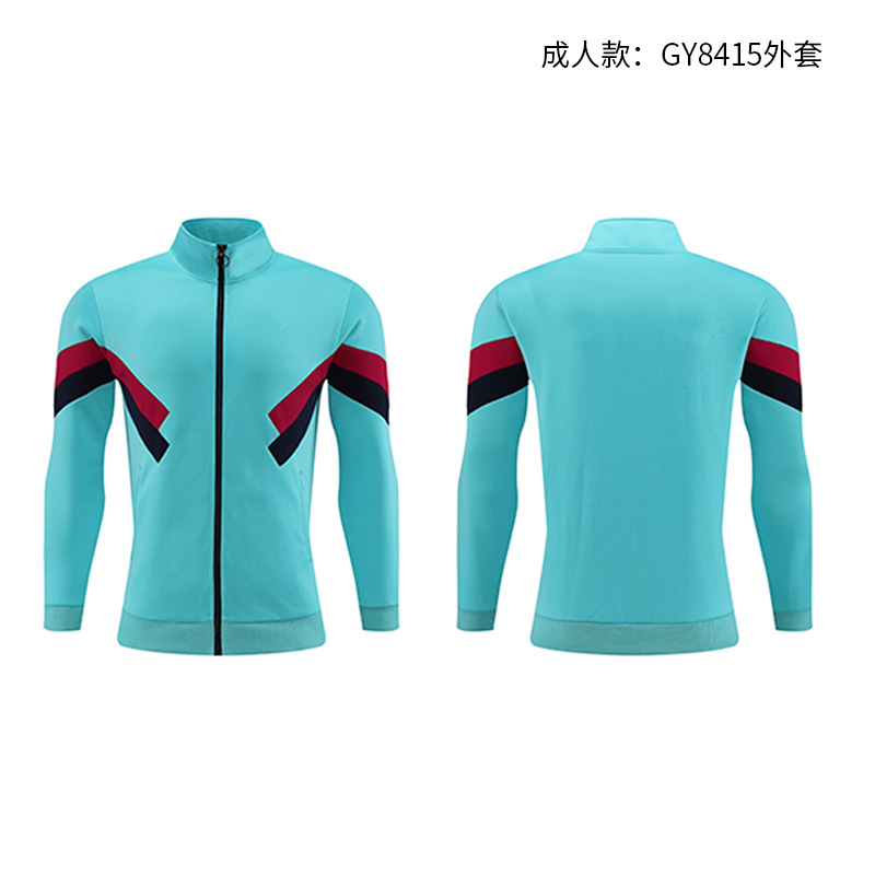 Cuello vertical empalme transfronterizo de dos piezas primavera y otoño grupo running trajes deportivos juveniles trajes deportivos personalizados para hombres