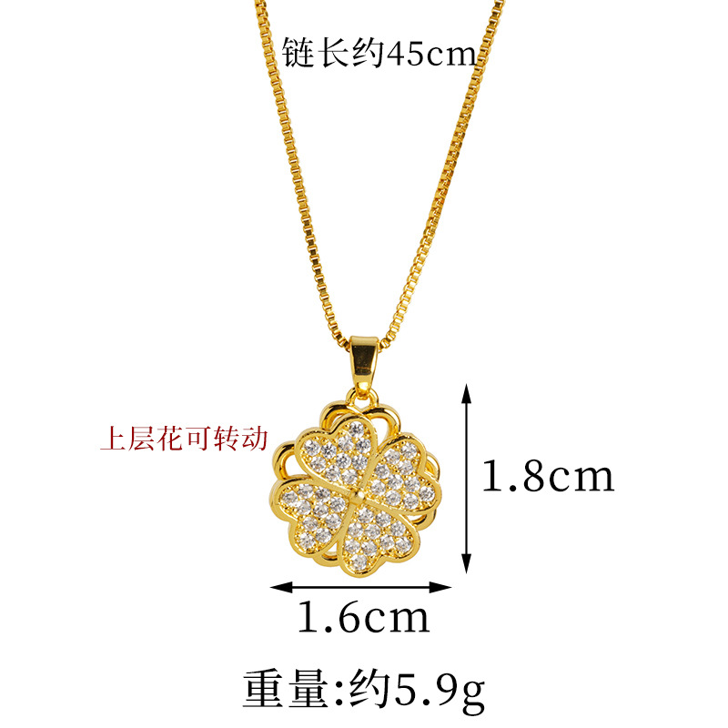 Nuevos productos ins tetrahedra Hao con diamantes populares collares anillo conjunto pendientes de oro vietnamita aleación de cobre preservación de color