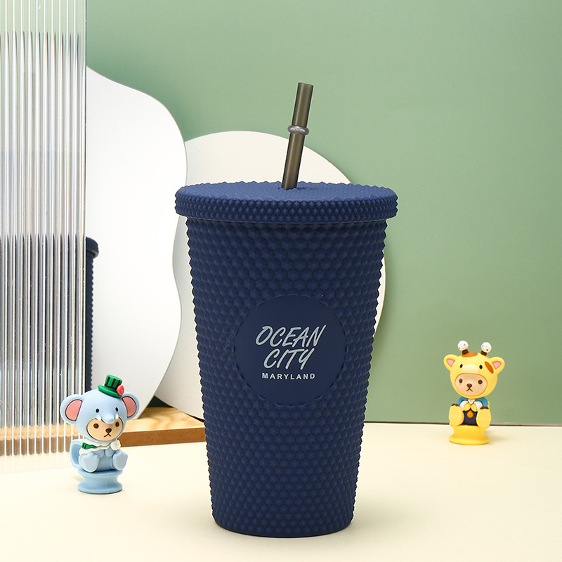 Taza de agua de alto valor personalizada transfronteriza Amazon taza de paja taza de maíz de plástico taza de diamante taza de estrella papá taza de durian