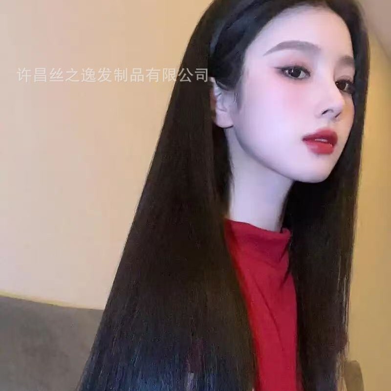 Cross-Border European and American Wigs 13X4 Lace Wig Front Lace Real Human Hair Long Straight Hair