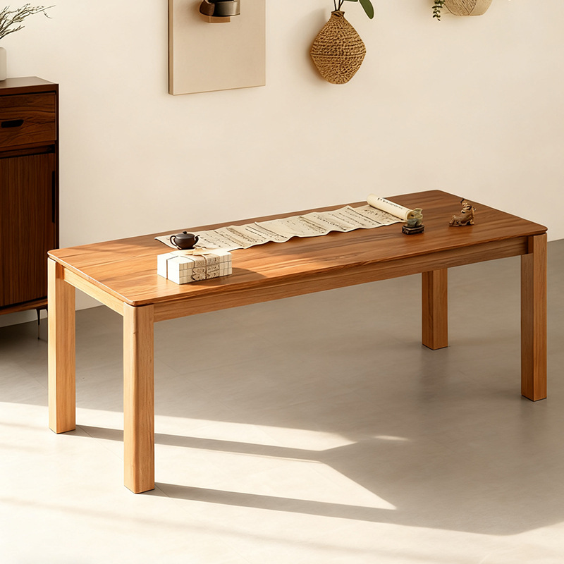 Solid Wood Ash Wood Long Table Simple Living Room Home Workbench Simple Design Table Rectangular Solid Wood Dining Table