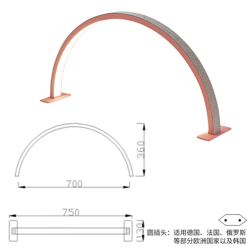 Nuevo medio mes de manicura lámpara LED protector de ojos manicura pestañas bordado lámpara de brillo de salón de belleza especial lámpara de horneado lámpara transfronteriza