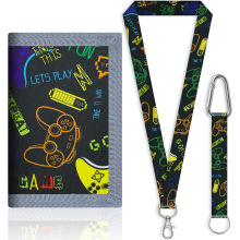 帆布三折钱包短款多功能卡通消防车青年学生卡通拉链潮流腰钱夹挂