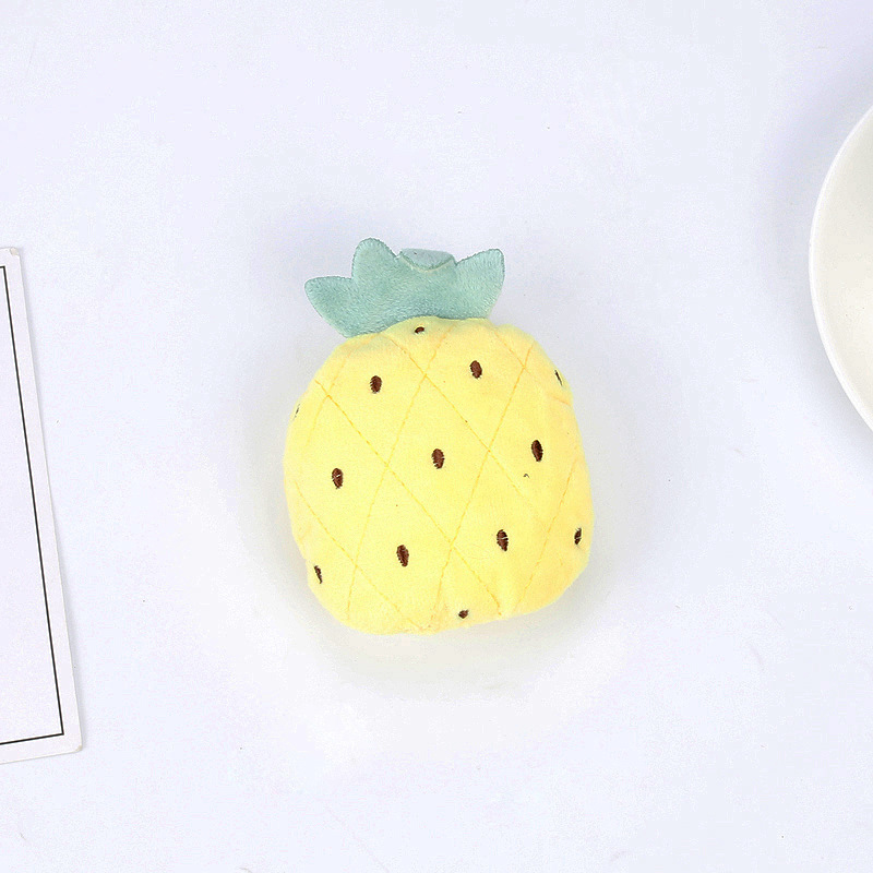 Productos para mascotas nuevos juguetes para gatos Teddy series de frutas de pelo dorado juguetes para gatos de peluche juguetes para perros