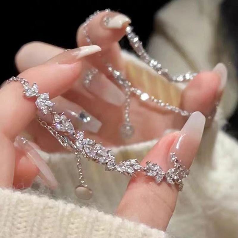 紫藤花鋯石手鍊女不掉色高級感輕奢時尚手飾送閨蜜/女友新款配飾
