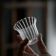 玻璃小茶杯日本功夫茶具单个喝茶小杯子手工家用透明高颜值品茗杯
